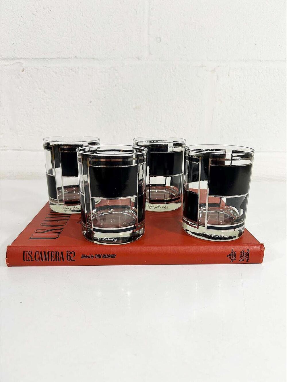 Vintage Georges Briard Glasses Set of 4 Old fashioned Rocks Glass 1960s